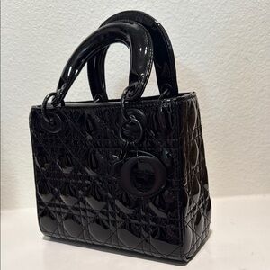 Elegant Black Patent Leather Handbag